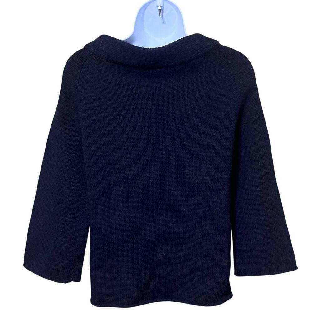 J Crew Cashmere Wool Blend Boat Neck Sweater Black S Minimalist Classic City - Picture 3 of 6